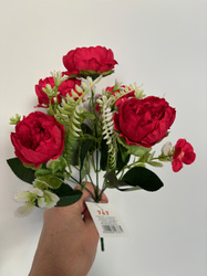 Bukiet  PIWONIA z ładnymi dodatkami czerwony