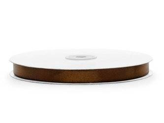 Tasiemka satynowa, wstążka brązowa 12mm/100m