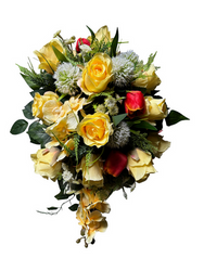 Kompozycja , stroik wiosenny sztuczny na grób, cmentarz