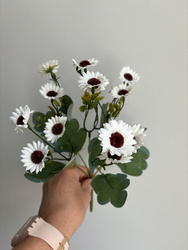 Bukiecik kwiatów 28 cm margaretka biała sztuczna