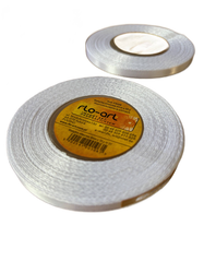 Wstążka, tasiemka atłasowa materiałowa BIAŁA 6mm*35y